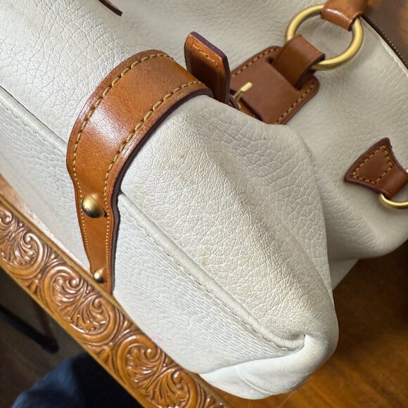 Dooney & Bourke Satchel Purse Off White/Cream and Brown - Picture 13 of 15